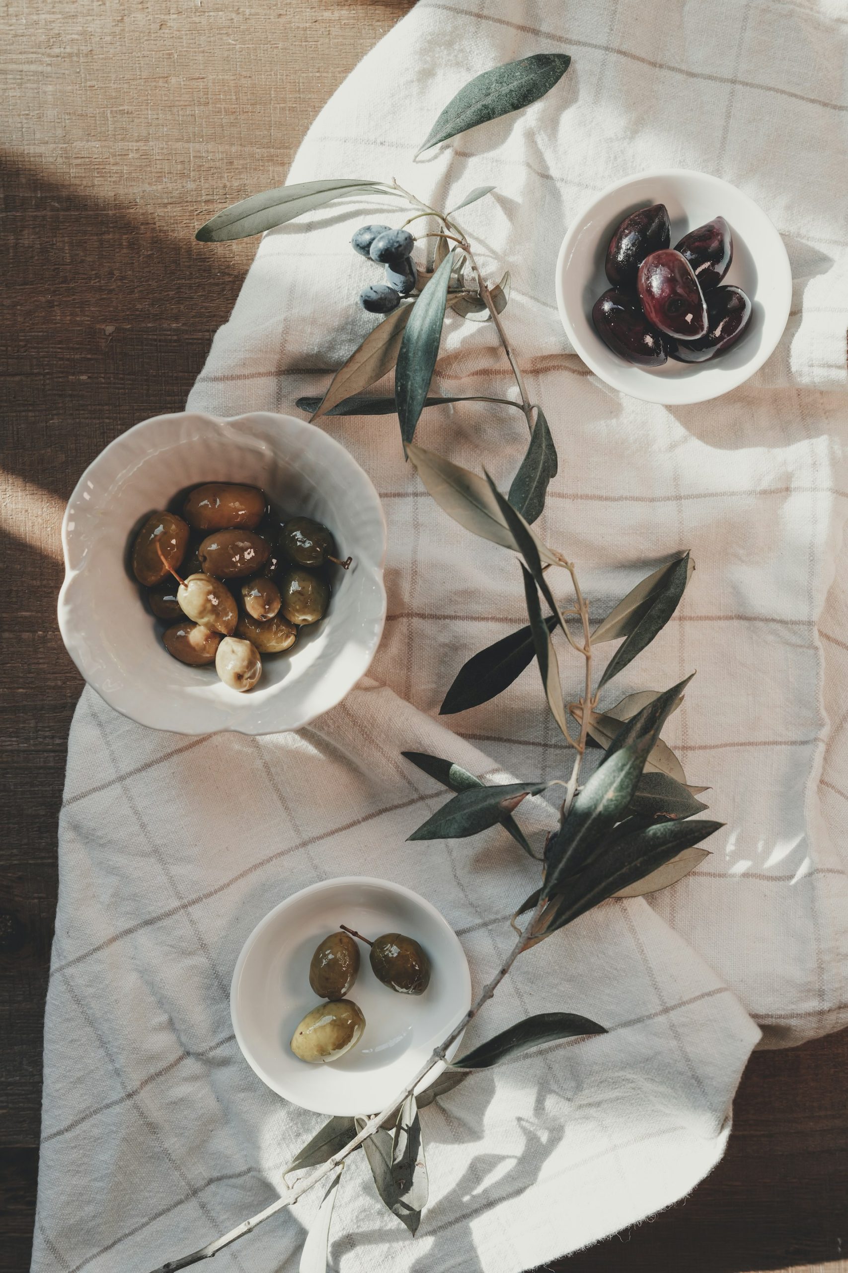 Bowls of olives, illustrative of the region's table